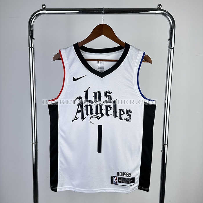 Maillot Los Angeles Clippers James Harden NO 1 Ville 2019-20 Blanc